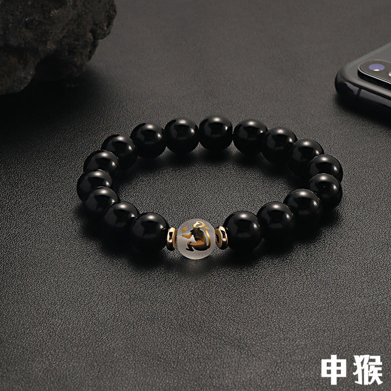 Wholesale Zodiac Black Beaded Bracelet